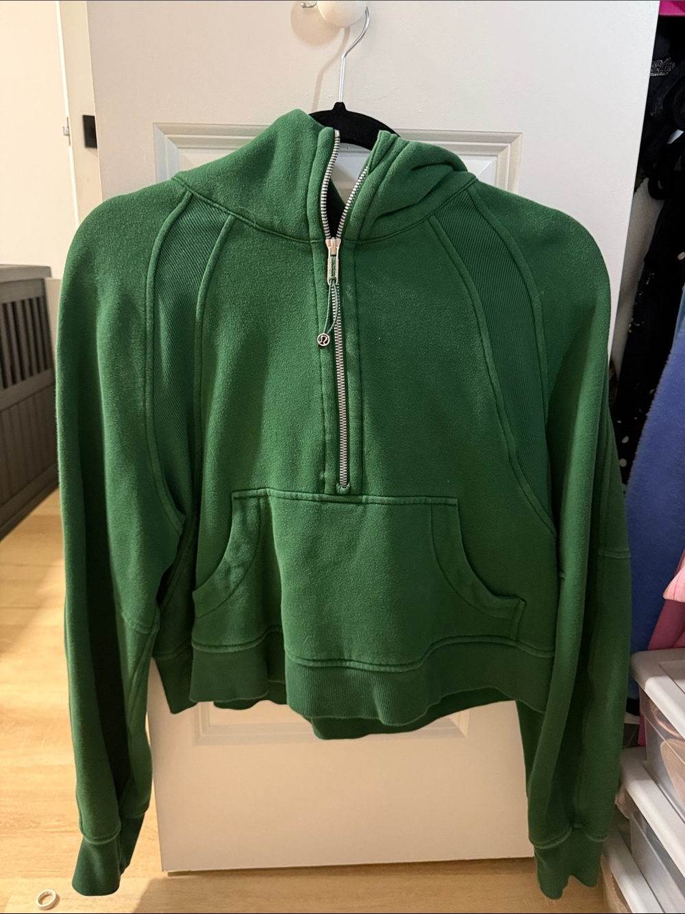 lululemon Green Half-Zip oversized Hooded Sweater